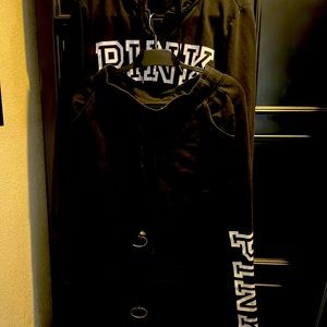 VS Pink black hoodie and matching joggers